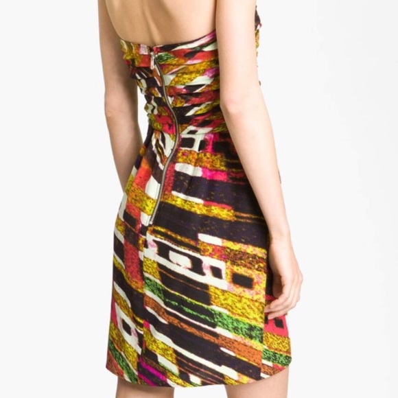 🪡CHARLIE JADE🪡BIRCH PRINT SILK STRAPLESS DRESS🪡 - Picture 2 of 9